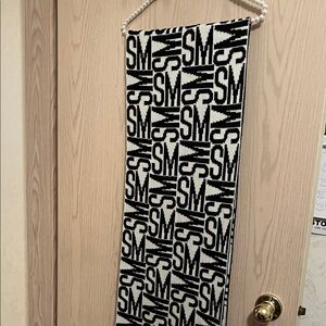Steve Madden Black and White Logo Scarf